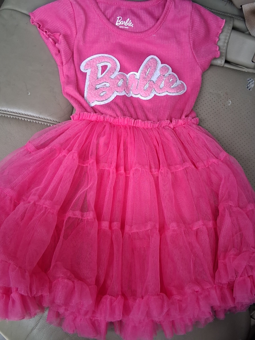 Barbie Girls' Hot Pink Tulle Dress